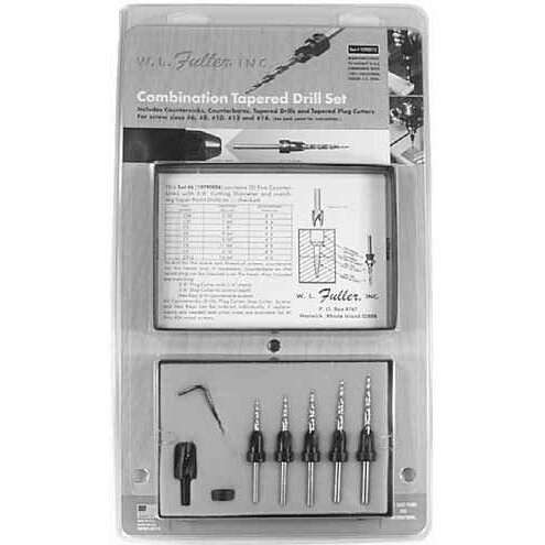 W.L. Fuller 10390006C  No. 6 Countersink / Taper Drill Bit Set for #5 to #9 Screws Image 1