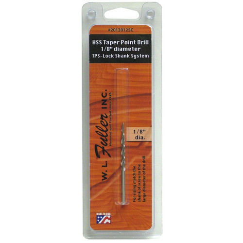 W.L. Fuller 20130125  1/8" HSS Taper Point Replacement Drill Bit for TPS-Lock Shank System Image 1