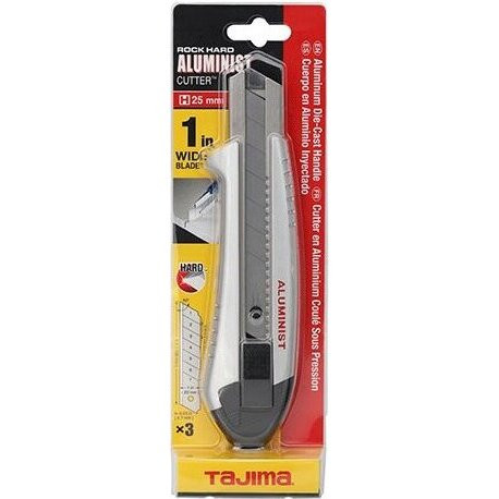 Tajima AC-700S  Silver Rock Hard Aluminist Utility Knife with Auto Lock Snap-Blade and 3 Rock Hard Blades  Image 1