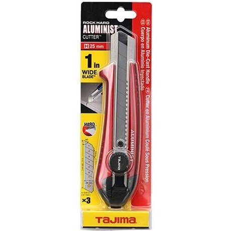 Tajima AC-701R  Red Rock Hard Aluminist Utility Knife with Dial Lock Snap-Blade and 3 Rock Hard Blades Image 1