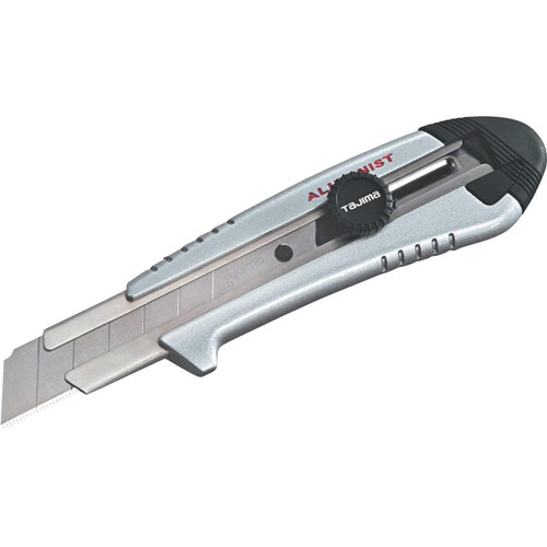 Tajima AC-701S  Silver Rock Hard Alumiist Utility Knife with Dial Lock Snap-Blade and 3 Rock Hard Blades Image 0