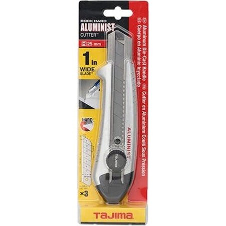 Tajima AC-701S  Silver Rock Hard Alumiist Utility Knife with Dial Lock Snap-Blade and 3 Rock Hard Blades Image 1
