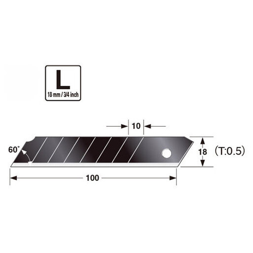 Tajima CB50RBC  Razar Black Blades 3/4" Snap-Off Premium 10-Blade Dispenser Image 1