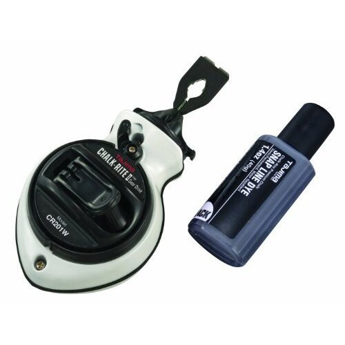Tajima CR201W-P  White Chalk-Rite II GearDrive Extra Bold Fast-Wind Chalk Snap-Line with Black Snap Line Dye Image 0
