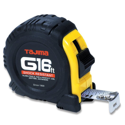 Tajima  G-16BW  16' x 1" G-Series Shock Resistant Tape Measure - Dual Scale Image 0