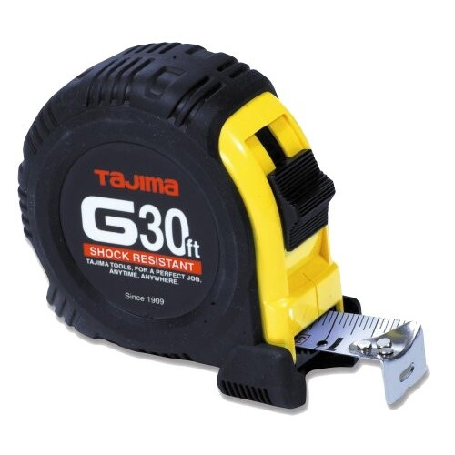 Tajima G-30BW  30' x 1" G-Series Shock Resistant Tape Measure - Standard Scale Image 0 Tajima G-30BW  30' x 1" G-Series Shock Resistant Tape Measure - Standard Scale Image 0