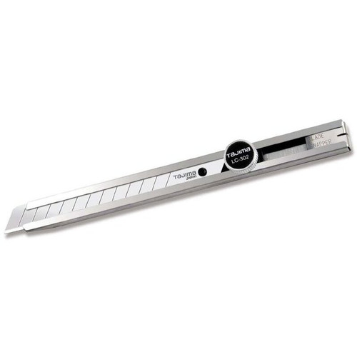 Tajima LC-302  Stainless Steel Precision Craft Dial Lock Snap-Blade Knife with 3 Endura 3/8" x 13-point Blades Image 0