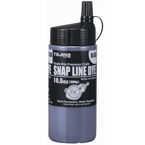 Tajima PLC3-BK300  Snap-Line Dye Chalk, Semi-Permanent - Black,  10.5 oz (300 g) Image 0