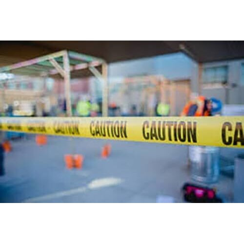 Swanson BT100CAU2  3" x 1000' CAUTION 2 mil Yellow/Black Barricade Tape Image 2