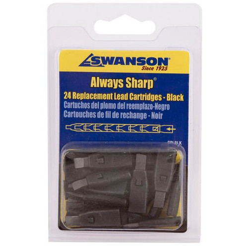 Swanson CPLBLK  Black Replacement Lead Cartridges for AlwaysSharp Carpenter Pencil - 24 per package Image 0