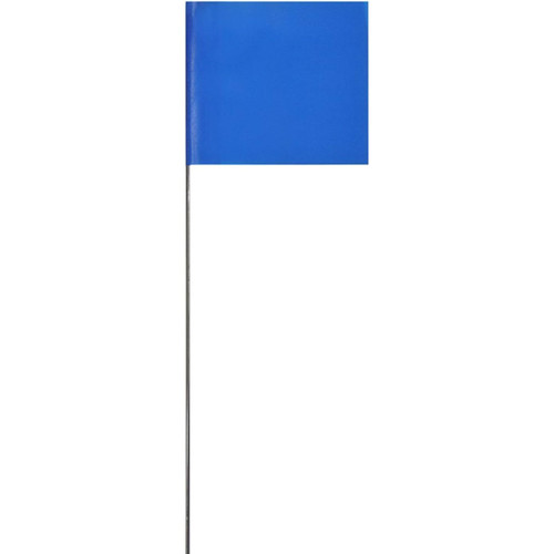 Swanson FBL21100  2" x 3" Blue Marking Flags on 21" Steel Wire Staffs - 100 per Bundle Image 0