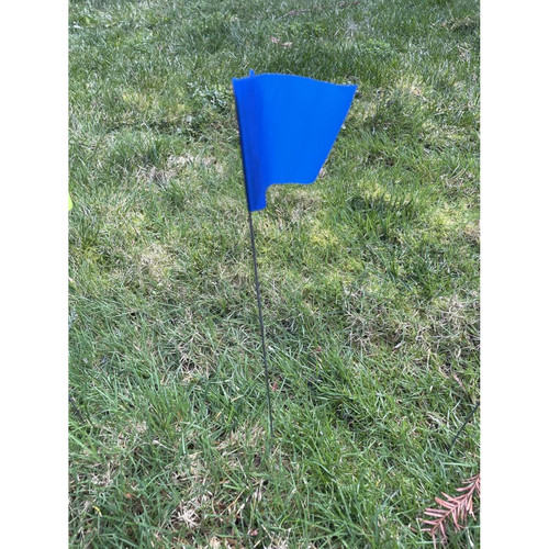 Swanson FBL21100  2" x 3" Blue Marking Flags on 21" Steel Wire Staffs - 100 per Bundle Image 1