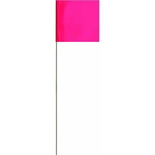Swanson FPK21100  2" x 3" Pink Marking Flags on 21" Steel Wire Staffs - 100 per Bundle Image 0