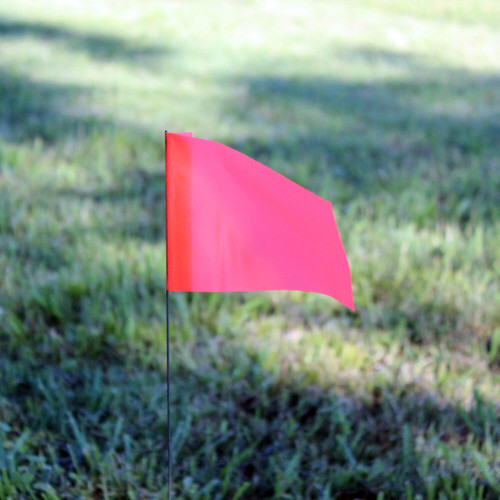 Swanson FPK21100  2" x 3" Pink Marking Flags on 21" Steel Wire Staffs - 100 per Bundle Image 1