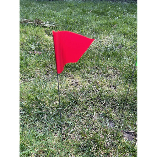 Swanson FRD21100  2" x 3" Red Marking Flags on 21" Steel Wire Staffs - 100 per Bundle Image 1