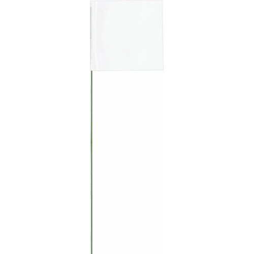 Swanson FWT21100  2" x 3" White Marking Flags on 21" Steel Wire Staffs - 100 per Bundle Image 0 Swanson FWT21100  2" x 3" White Marking Flags on 21" Steel Wire Staffs - 100 per Bundle Image 0