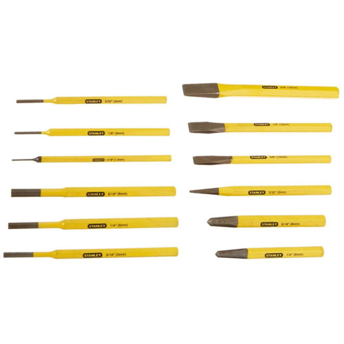 Stanley 16-299  Chisel 3/8"-5/8"/,  Punch 1/16"-5/16" Set of 12 Image 0