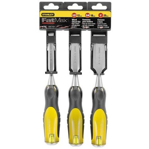 Stanley 16-970  3-Piece FatMax Short Blade Wood Chisel Set (1/2", 3/4", 1") Image 0