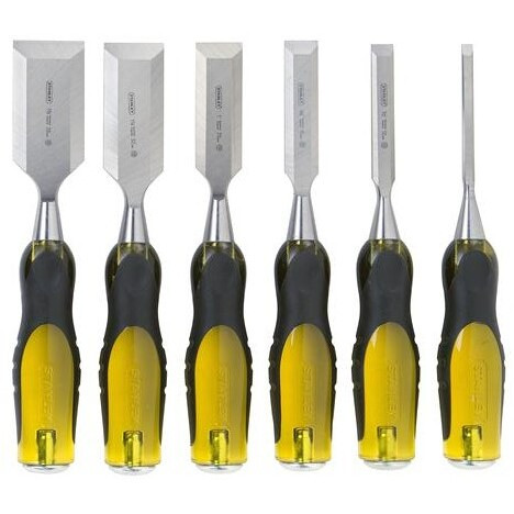 Stanley 16-971  6-Piece FatMax Short Blade Wood Chisel Set (1/4", 1/2", 3/4", 1", 1-1/4", 1-1/2") Image 0