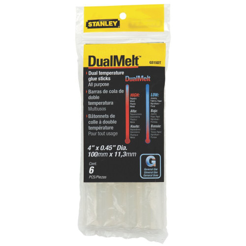 Stanley GS15DT  DualMelt Glue Sticks 4" x 0.45" - 6 Pack Image 0