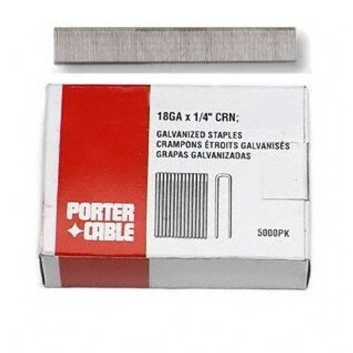 Porter Cable PNS18100  1" 18 Gauge Narrow 1/4" Crown Staples 5000 per Box Image 0 Porter Cable PNS18100  1" 18 Gauge Narrow 1/4" Crown Staples 5000 per Box Image 0