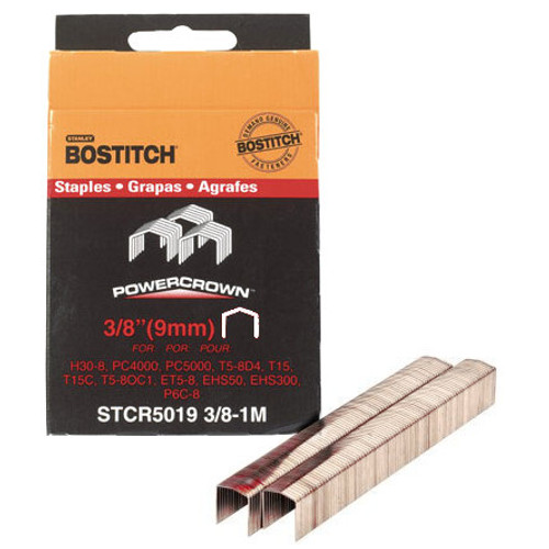 Bostitch STCR50193/8-1M  3/8" Heavy Duty 7/16" PowerCrown Staples - 1000 per Package Image 0