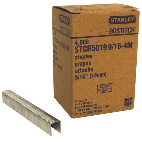 Bostitch STCR5019-9/16-4  9/16" Staples for Stapling Tackers - 4000 Per Box Image 0