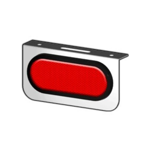 American Chrome 21403  Stainless Steel Light Bracket with Oval Red Lignt Image 1