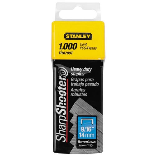 Stanley TRA709T  Heavy Duty 9/16" SharpShooter Staples - 1000 Per Box Image 0 Stanley TRA709T  Heavy Duty 9/16" SharpShooter Staples - 1000 Per Box Image 0