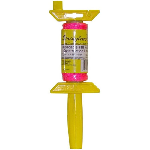 Stringliner II 25062  Stringliner Pro Reel with 125' Braided Fluorescent Pink #18 Construction Line, Reloadable Image 0