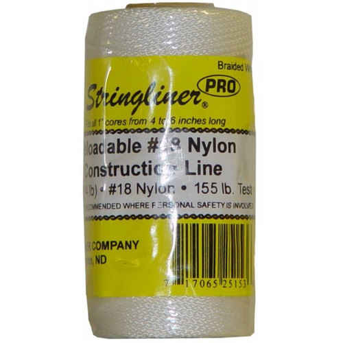 Stringliner 35153  250' Braided Nylon Construction Line White 1/4-lb. Replacement Roll Image 0