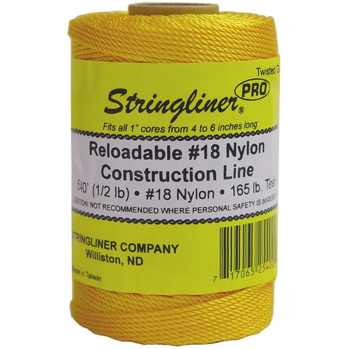 Stringliner 35400  540' Twisted Nylon Construction Line Gold 1/2-lb. Replacement Roll Image 0