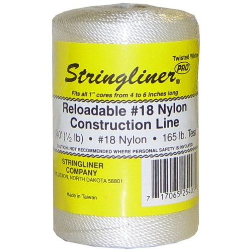 Stringliner 35403  540' Twisted Nylon Construction Line White 1/2-lb. Replacement Roll Image 0