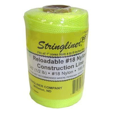 Stringliner  35450  500' Braided Nylon Construction Line Yellow 1/2-lb. Replacement Roll Image 0