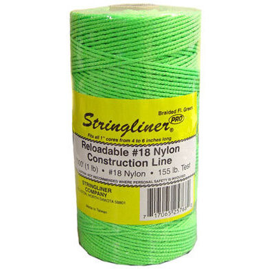 Stringliner 35768  1000' Braided Nylon Construction Line Fluorescent Green 1-lb. Replacement Roll Image 0