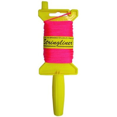 Stringliner 11162  Original Stringliner Holder with 100' Braided Fluorescent Pink #18 Construction Line Image 0
