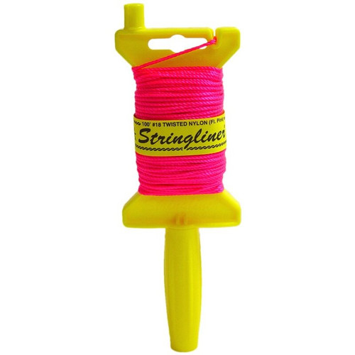 Stringliner 11109  Original Stringliner Holder with 100' Twisted Fluorescent Pink #18 Construction Line Image 0