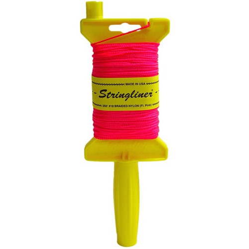 Stringliner 11462  Original Stringliner Holder with 250' Braided Fluorescent Pink #18 Construction Line Image 0