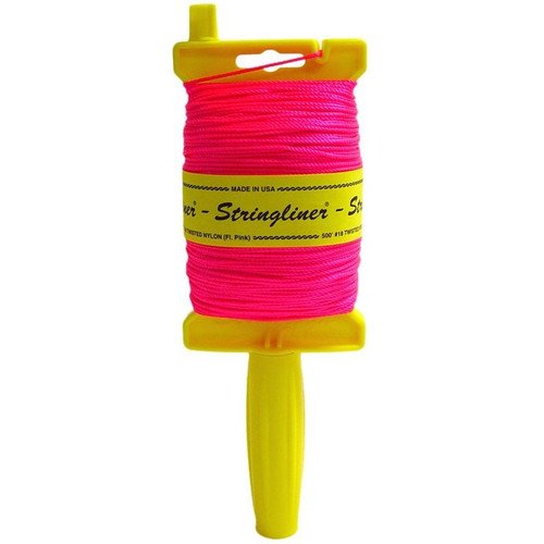 Stringliner 11709  Original Stringliner Holder with 500' Twisted Fluorescent Pink #18 Construction Line Image 0
