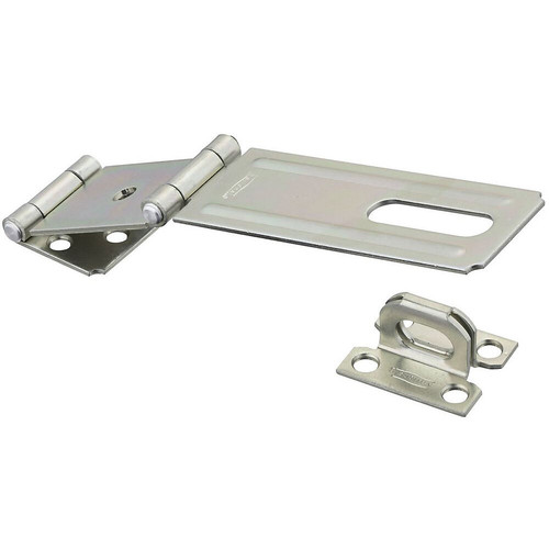 National N103-291  Double Hinge Safety Hasp 4-1/2" - Zinc Plated (V34) Image 0