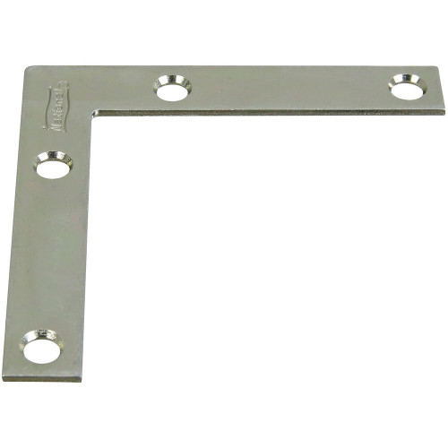 National N113-969  Flat Corner Brace 3" x 1/2" - Zinc Plated - 4 per Package (V117) Image 0