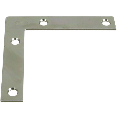 National N114-025  Flat Corner Brace 3-1/2" x 5/8" - Zinc Plated - 4 per Package (V117) Image 0