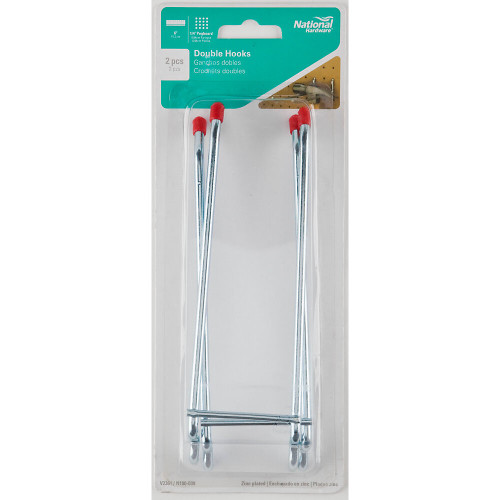 National  N180-039  Double 6" Hook for Pegboard - 2 per Package (V2361) Image 1 National  N180-039  Double 6" Hook for Pegboard - 2 per Package (V2361) Image 1