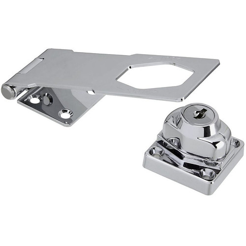 National N183-780  Keyed Hasp Lock 4-1/2" - Chrome (V827) Image 0