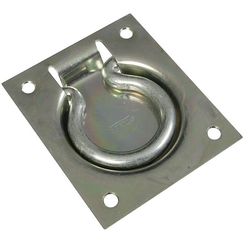 National N203-752  Flush 3"x 3-1/2" Ring Pull - Zinc Plated (V177) Image 0
