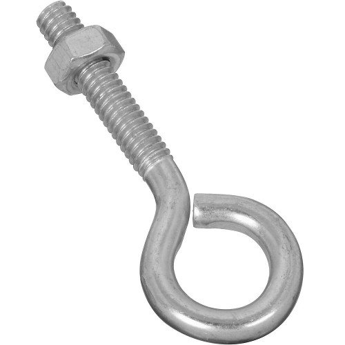 National N221-101  1/4" x 2-1/2" Eye Bolt With Nut - Zinc Plated (2160BC) Image 0