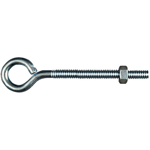 National N221-127  1/4" x 4" Eye Bolt with Nut - Zinc Plated Image 0
