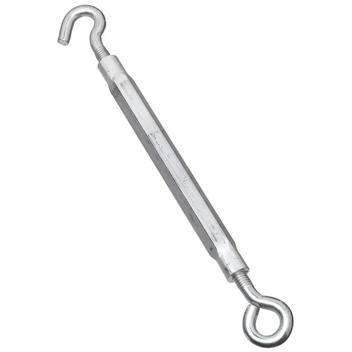 National N221-895  3/8" x 16" Hook/Eye Turnbuckle - Zinc Plated Image 0