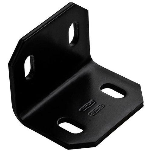 National N351-495  2.4" x 3" x 3/16" Square Corner Brace - Black  Image 0