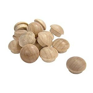Cindoco F38B  3/8" Birch Button Top Screwhole Plugs 15 Per Bag Image 1